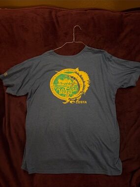 Costa Graphic Tee - Blue with Yellow Print